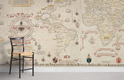 Map Guidance Wall Mural For Room