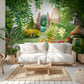 Enchanted Fairy Meadow Mural Wallpaper in living room