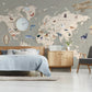 Vintage World Map Kids Wallpaper in bedroom