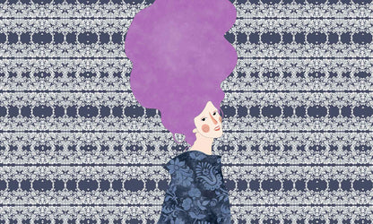 Vintage personality girl wall mural for girl's room
