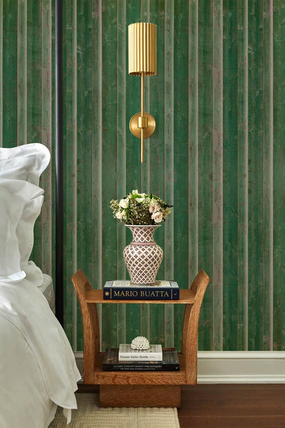 unique green-colored wood effect wall murals for the bedroom