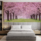 dreamy path in sakura forest flower wallpaper