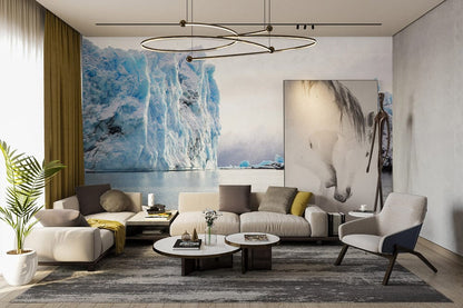 huge blue iceberg aesthetic wallpaper mural design