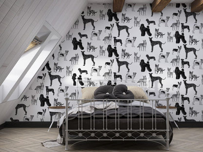 Dog wall paintings made to order for a hip dorm room.