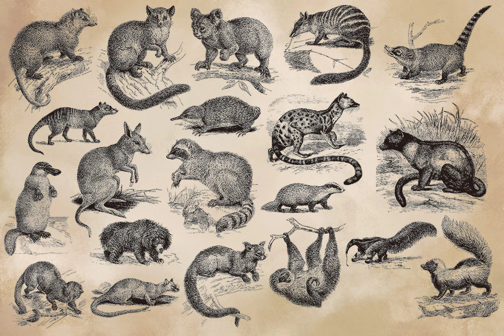 Unqiue Vintage Style Animal Wallpaper Mural