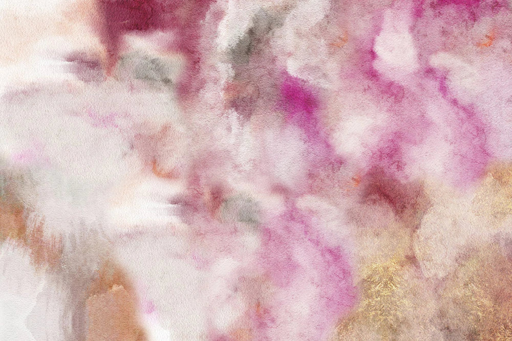 Blush Gold Abstract Watercolor Mural Wallpaper