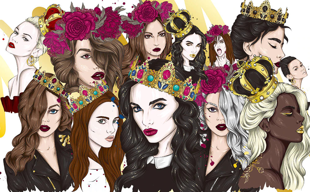 Regal Queen Portraits Art Mural Wallpaper