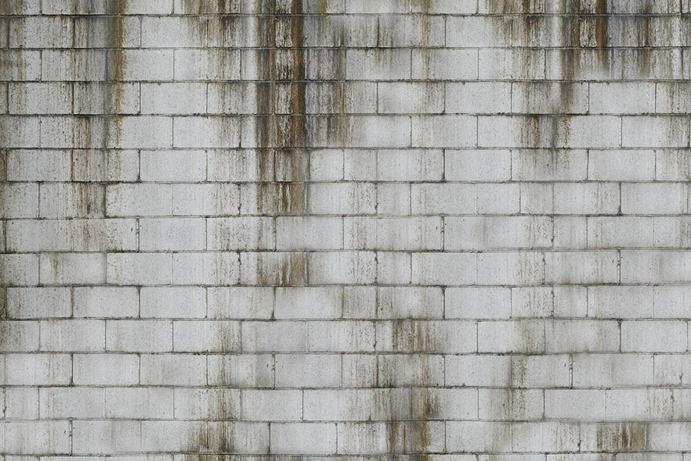 Distressed White Brick Mural Wallpaper