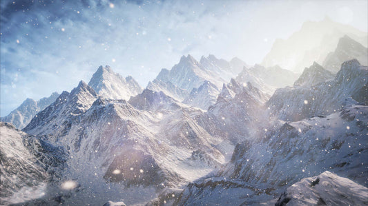 Wallpaper mural with rolling snow-capped mountains