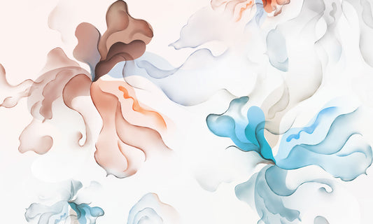 Abstract Floral Watercolor Wallpaper Mural