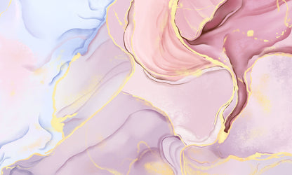 Abstract Pink Gold Marble Wallpaper Mural