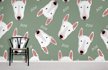 Whimsical Dog Pattern Playful Mural Wallpaper