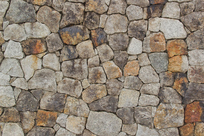 Wallpaper mural design in the living room like rusty stones