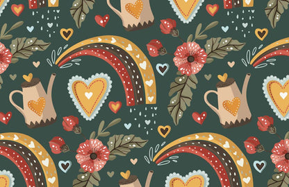 Wallpaper mural for home decoration with a love spray bottle.