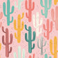 Cacti wallpaper mural in a variety of colours, perfect for use in home decor