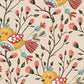 Wallpaper mural for home decoration featuring snoozing birds and flowering vines.