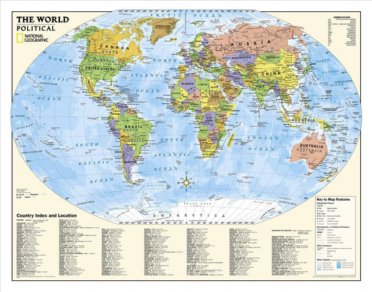 Educational World Map Wall Mural