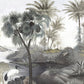 wallpaper mural depicting a riverside woodland for use in interior decoration