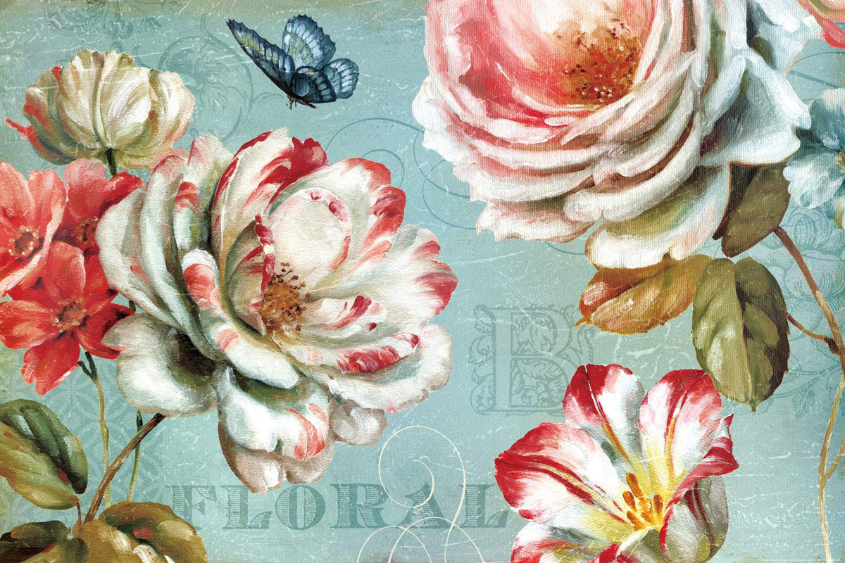 Vintage Florale Blütentapete