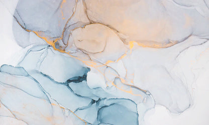 Wallpaper with a Blue and Gold Marble Pattern for Home Decor