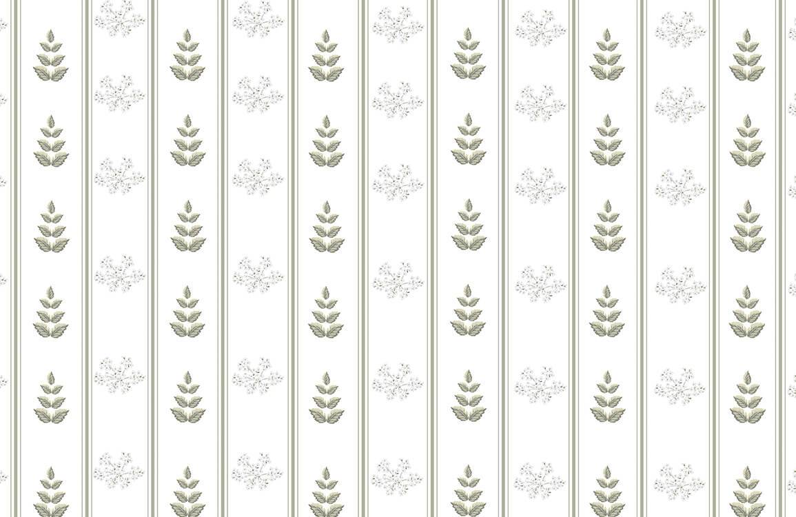 Elegant Botanical Stripes Gold Mural Wallpaper