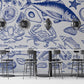 Ocean Life Wallpaper Mural in Blue for Use as Home Decoration