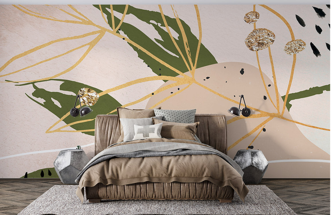 An Ivy Leaves Wallpaper Mural for the Living Room