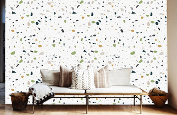 Terrazzo Inspired Geometric Mural Wallpaper