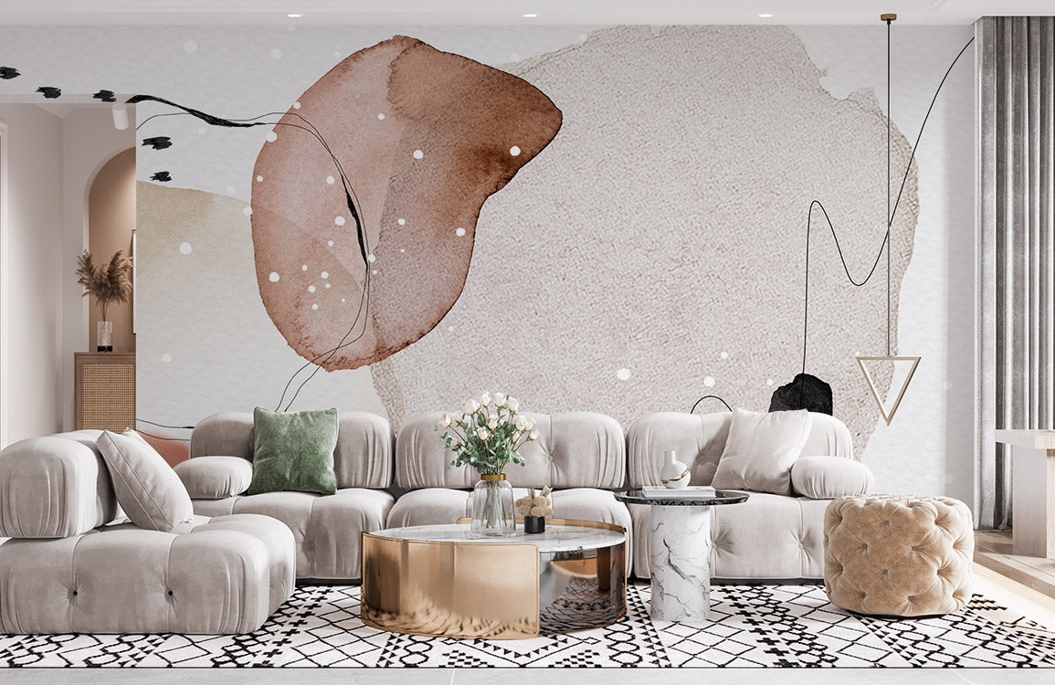Wallpaper Mural for Home Decoration Featuring a Bizarre Watercolor Abstract Design