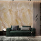Wallpaper mural with a yellow oil painting for use as home decor.