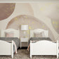 Abstract Gold Speckle Beige Mural Wallpaper in bedroom