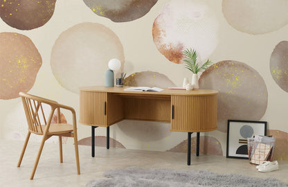 Abstract Gold Speckle Dot Mural Wallpaper in office