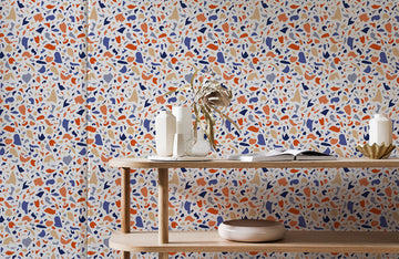 Abstract Colorful Terrazzo Style Mural Wallpaper