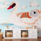 Wallpaper mural with sleeping animals, perfect for use as home decor.