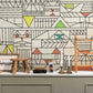Home Decoration Wallpaper Mural Featuring a Geometric Pattern