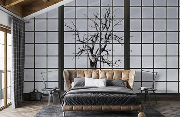 Black and White Tree Mural Wallpaper