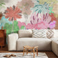 Home Decoration Wallpaper Mural Featuring Sketches of Trees