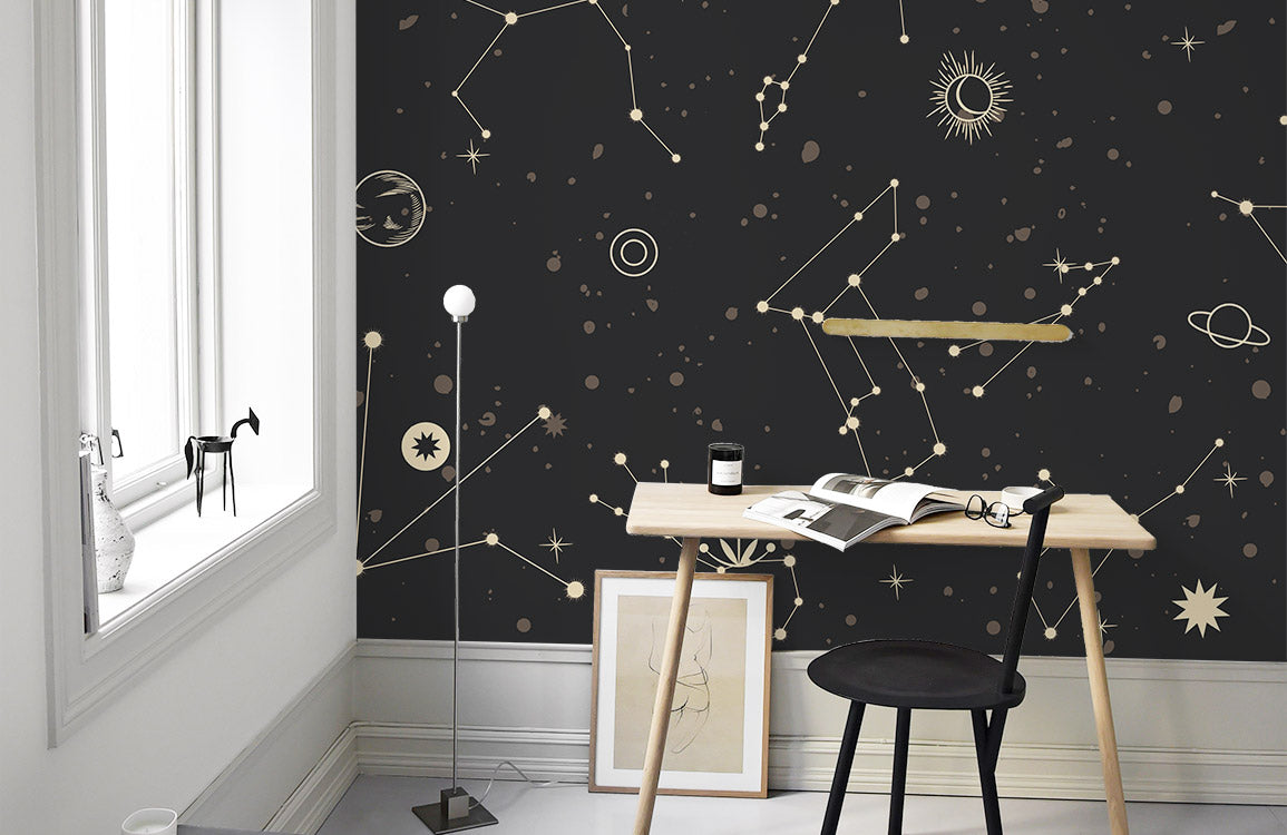 Pattern of Star Signs for Wallpaper Mural Use in Home Decoration