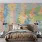 Wallpaper Mural of a Global Chic Map for the Living Room