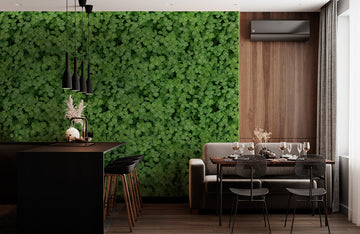 Emerald Green Botanical Leaf Mural for Wall