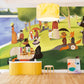 Wallpaper Mural for Home Decoration Featuring Wild Animals Playing in the Park