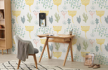 Charming Botanical Garden Mural Wallpaper