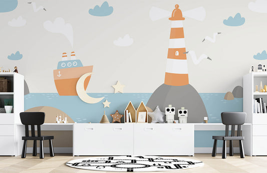 Beautiful Sea Mural Wallpaper for Children's Rooms