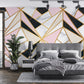 Geometric Marble Wallpaper Mural In The Hall In Black And Pink