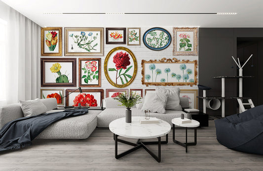 Home Decoration Featuring a Floral and Botanical Wallpaper Mural