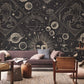Wallpaper mural with a pattern of planet signs, perfect for use as home decor