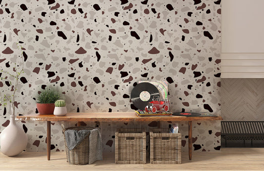 Wallpaper Mural with Terrazzo Pattern for Home Decor