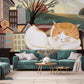 Wildlife Sleeping Cats Room Mural Wall Art