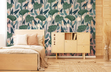 Botanical Dandelion Starry Mural Wallpaper