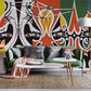 Wallpaper mural with a Chinese Opera Mask Pattern for Home Decoration